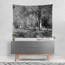 Louisiana Graveyard Tapestry, Spooky Halloween Decor, Gothic Wall Art - thumbnail 3