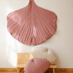 "Linen Ginkgo Leaf Mat ""Dirty Pink" - thumbnail 2