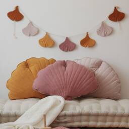 "Linen Ginkgo Leaf Mat ""Dirty Pink" - thumbnail 3