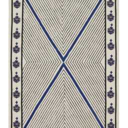 Handmade Block Printed Cotton Rug, Bohemian Floral Carpet - thumbnail 2