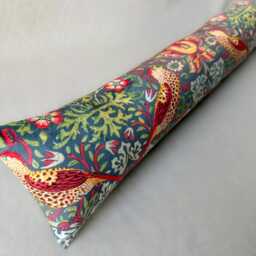 Strawberry Thief Grey Velvet Heavy Draught Excluder - William Morris 70-200cm Weighted Draft Stopper Windows & Doors - thumbnail 3