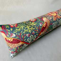 Strawberry Thief Grey Velvet Heavy Draught Excluder - William Morris 70-200cm Weighted Draft Stopper Windows & Doors - thumbnail 2