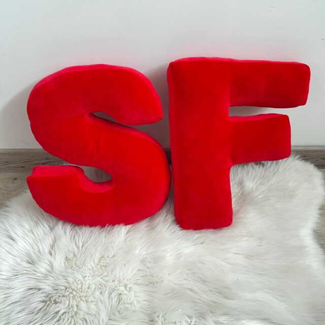 Personalized Letter Pillows Set - 2Pc, Velour Cotton Monogram - image 1