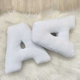 Personalized Letter Pillows Set - 2Pc, Velour Cotton Monogram - thumbnail 3