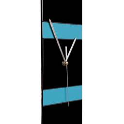Handmade Black Ceramic Wall Clock, Blue Accent, Modern Rectangle, Non-Ticking/Sweeping Mechanism - thumbnail 4
