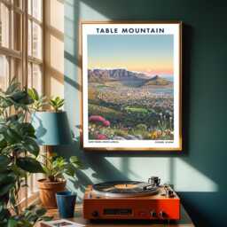 Cape Town Table Mountain Art Print South African Landscape, Sunset Colors - thumbnail 2
