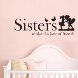 Sisters Wall Decal - Friends Vinyl Lettering, Girls Room Decor - thumbnail 1