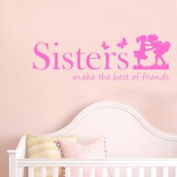 Sisters Wall Decal - Friends Vinyl Lettering, Girls Room Decor - thumbnail 2