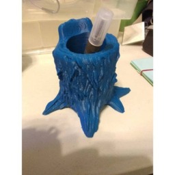Tree Stump Pencil Holder 3D Printed Pen Cup, Boho Home Decor - thumbnail 2
