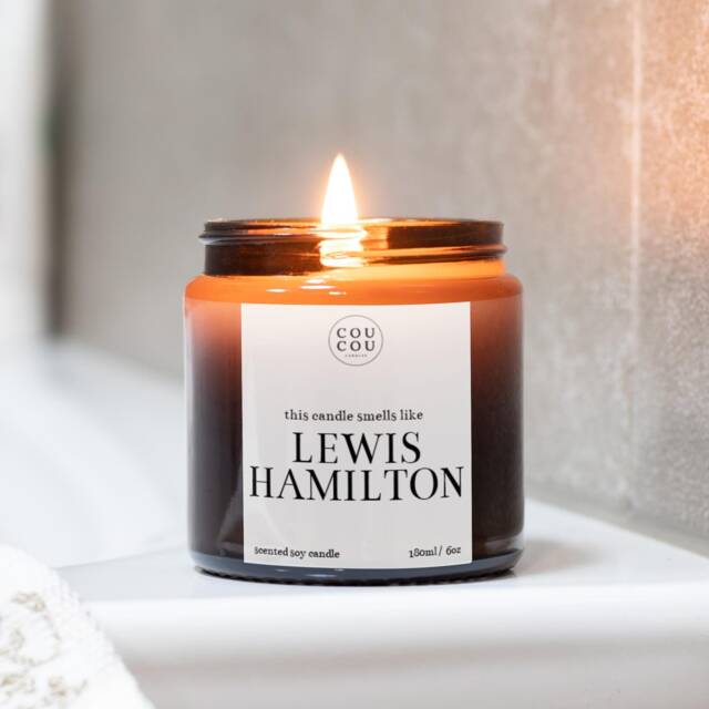 Smells Like Lewis Hamilton Candle, Formula One Gift, Luxury Soy Wax - image 1