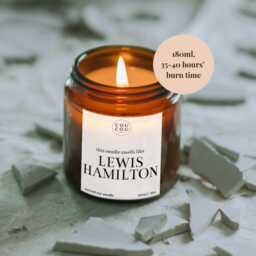 Smells Like Lewis Hamilton Candle, Formula One Gift, Luxury Soy Wax - thumbnail 3