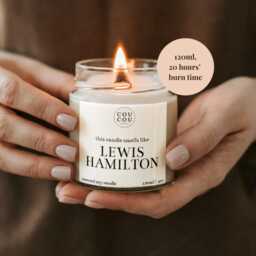 Smells Like Lewis Hamilton Candle, Formula One Gift, Luxury Soy Wax - thumbnail 2