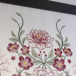 Large Embroidered Artwork/Bespoke Embroidery Home Venue Decoration Custom Floral Design - thumbnail 3