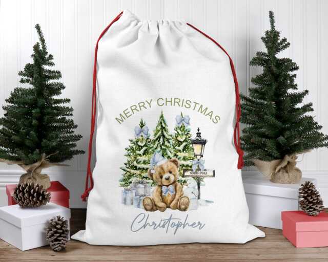 Personalised Christmas Santa Sack, Baby's First Christmas, Kids Stocking - image 1
