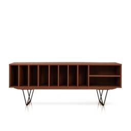 Mid-Century Sideboard, Dresser, Commode, Credenza Made Of Oak Vaneer - Teak Colour Livlo T-S09