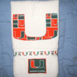 Miami Hurricanes Appliqued Hand Towel Sports Fan Decor - thumbnail 4