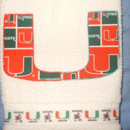 Miami Hurricanes Appliqued Hand Towel Sports Fan Decor - thumbnail 3