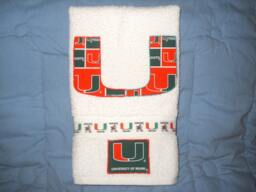 Miami Hurricanes Appliqued Hand Towel Sports Fan Decor