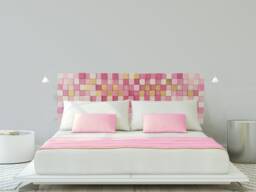 King Size Wood Headboard Modern Geometric Wall Decor