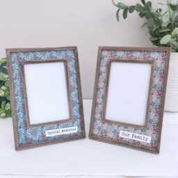 Ditsy Floral Wooden Photo Frame 6x4 Our Family, Special Memories - thumbnail 1