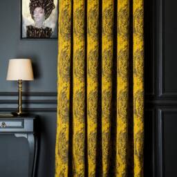 Curtains Panel Damask Fabric Luxury Bedroom Living Room Yellow Gray Purple Custom Size Drape - thumbnail 2