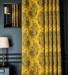 Curtains Panel Damask Fabric Luxury Bedroom Living Room Yellow Gray Purple Custom Size Drape