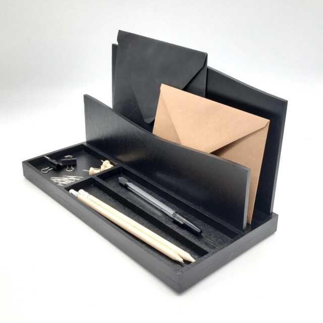 Desk Organizer, Classic Elegance, Black - image 1