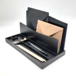 Desk Organizer, Classic Elegance, Black - thumbnail 1