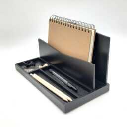 Desk Organizer, Classic Elegance, Black - thumbnail 2
