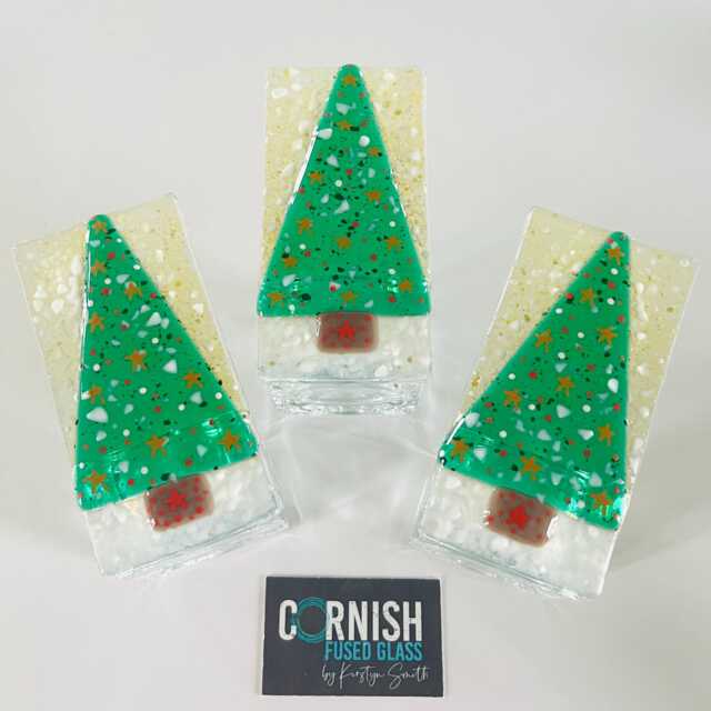 Fused Glass Christmas Tree Decoration - Decoration, Snowman Decoration, Cornish - image 1