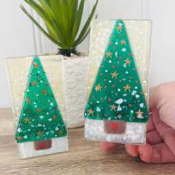 Fused Glass Christmas Tree Decoration - Decoration, Snowman Decoration, Cornish - thumbnail 3