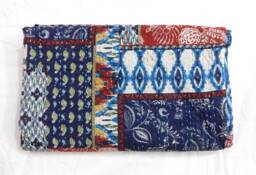 Vintage Indian Kantha Quilt Patchwork Cotton Bedspread - thumbnail 1