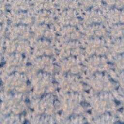 Hand Knitted Blue Baby Blanket , Rap, Shawl, Cot Cover, Pram - thumbnail 2
