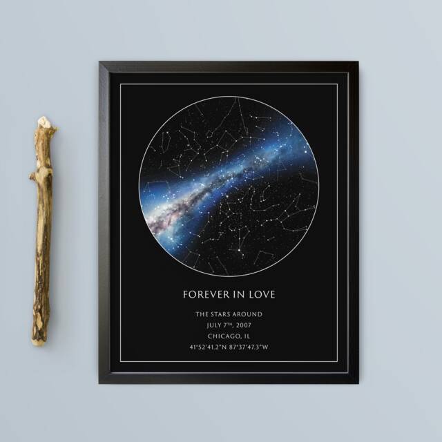 star Map Custom, Night Sky Print, Constellation Map, Personalized Gift For Men, Framed Prints, Wall Art, Office Decor, Boss Gift, Wanderlust - image 1