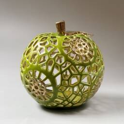 Green Apple Tea Light Holder Ceramic Fruit Lantern Decor