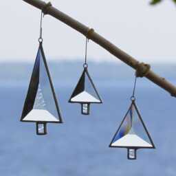 stained Glass Christmas Tree Ornaments Handmade Holiday Suncatchers, Set Of Three - thumbnail 2