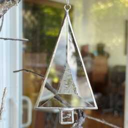 stained Glass Christmas Tree Ornaments Handmade Holiday Suncatchers, Set Of Three - thumbnail 3