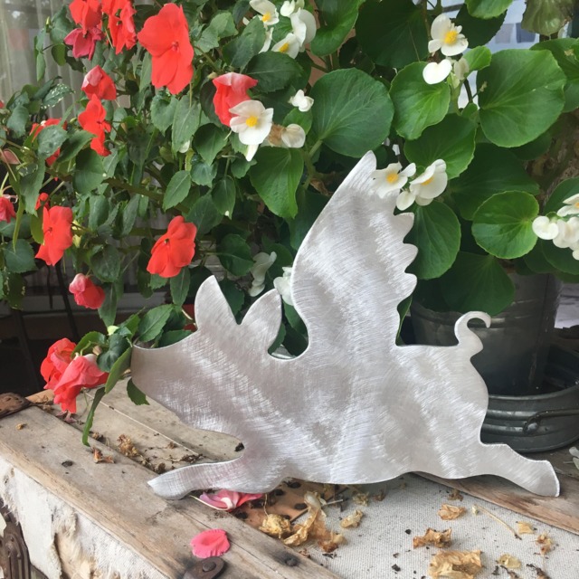 When Pigs Fly, A Guardian Angel Piggie Can Watch Over You From Any Shelf Or Mantle, Art, Aluminum, Fun Whimsical, Piggie, Silver - image 1