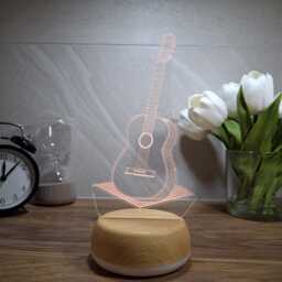 Guitar Led Lamp With Rgb Controller, Personalised Gift For Guitarist, Music Gift, Light Band, Rock Band Night Light, Player - thumbnail 2