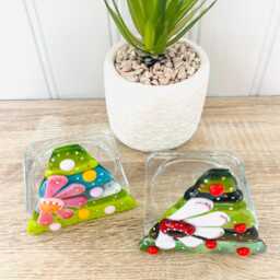 Fused Glass Floral Christmas Tree Candle Holder Decoration - Decoration, Cornish Glass, Fused Glass Cornwall - thumbnail 4