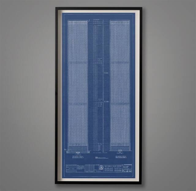 World Trade Center Blueprint Art Print Vintage Nyc Architecture - image 1