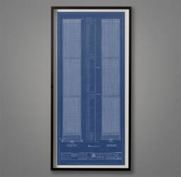 World Trade Center Blueprint Art Print Vintage Nyc Architecture - thumbnail 1
