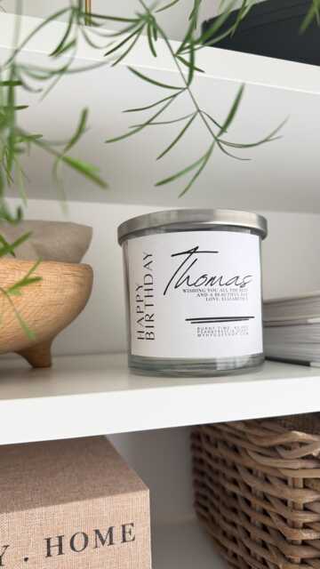 Personalised Happy Birthday Pear & Freesia Candle/ Custom Message Candle Gift/ Luxury Scented With Lid - image 1