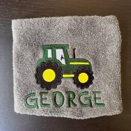 Personalised Tractor Towel/Childrens Gift Hand Bath Sheet Time New Baby - thumbnail 2