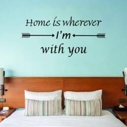 Home Is Wherever I'm You Vinyl Wall Decal - Love Quotes Decor - Vwaq - thumbnail 1