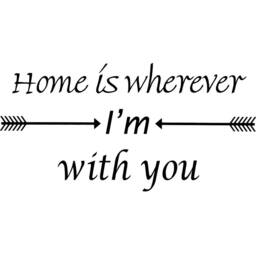 Home Is Wherever I'm You Vinyl Wall Decal - Love Quotes Decor - Vwaq - thumbnail 2