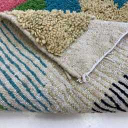 Handmade Berber Wool Rug Moroccan Boho Decor - thumbnail 4