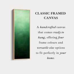 Tall Green Abstract Vertical Wall Art Long Framed Canvas Print For Living Room Or Office Narrow Slim Modern Minimalist Design - thumbnail 3