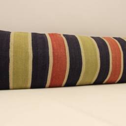 Vintage Kilim Pillow Cover 100% Wool Boho Lumbar Cushion - 12x48 - thumbnail 2