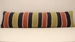Vintage Kilim Pillow Cover 100% Wool Boho Lumbar Cushion - 12x48
